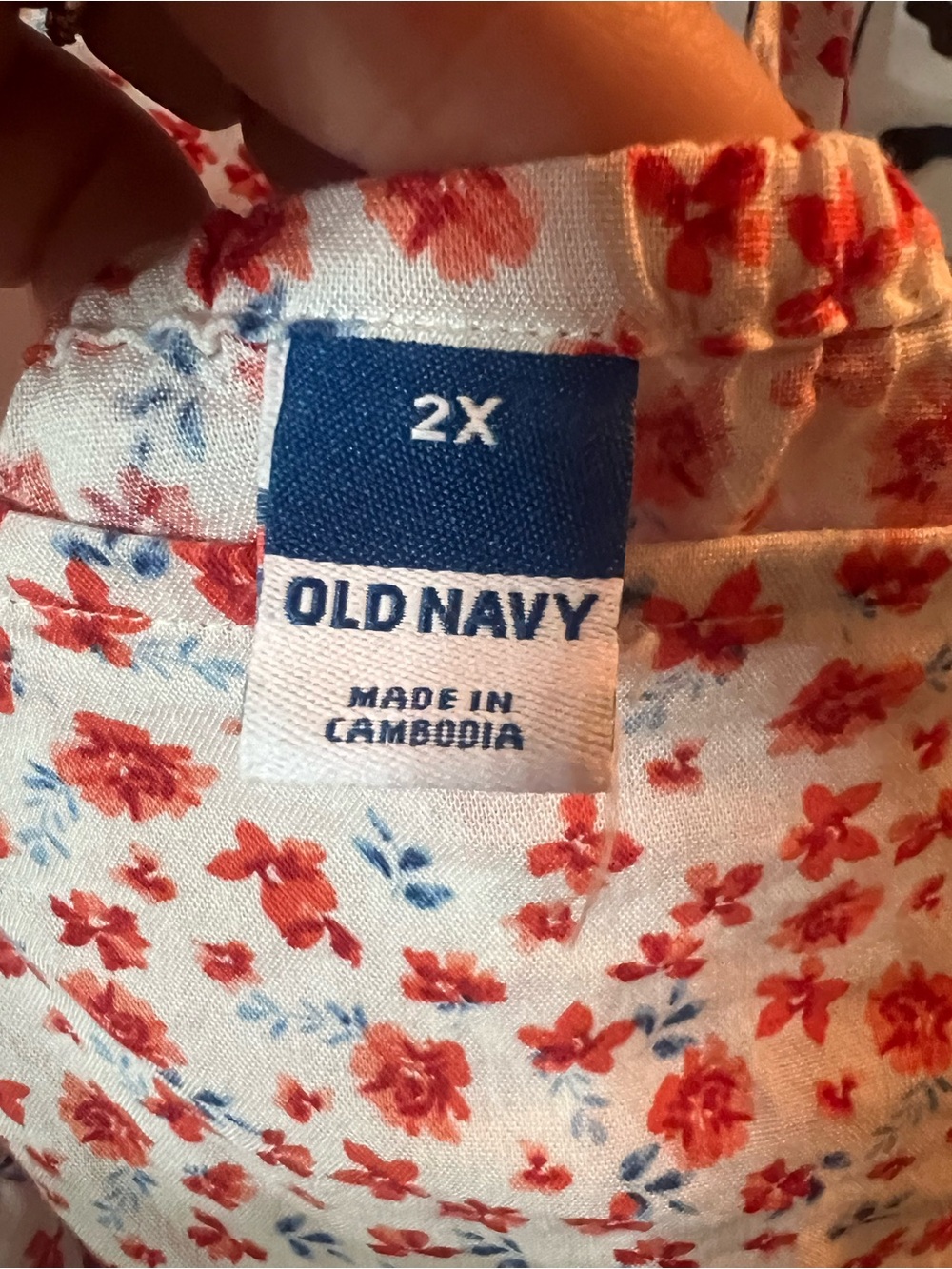 Old Navy White Red Floral Prairie Flutter Sleeve Tie Back Mini Dress Size 2X - Picture 8 of 9